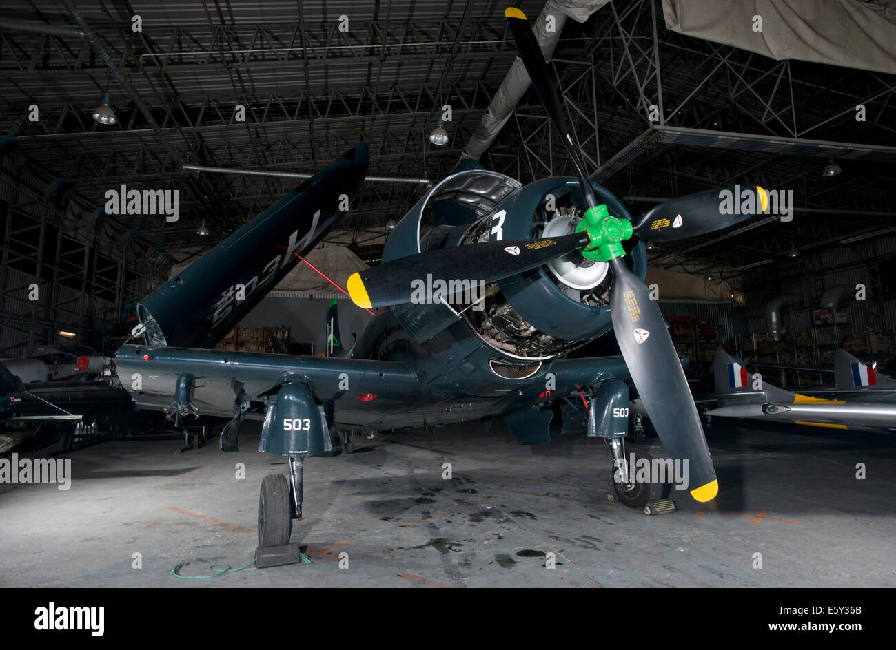 American World War 2 porte-avion de chasse Grumman Hellcat sur place Banque D'Images