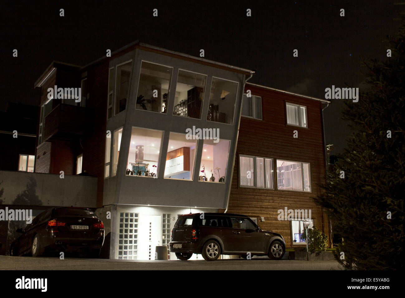 Maison moderne en Gausel, Stavanger, Norvège. Banque D'Images