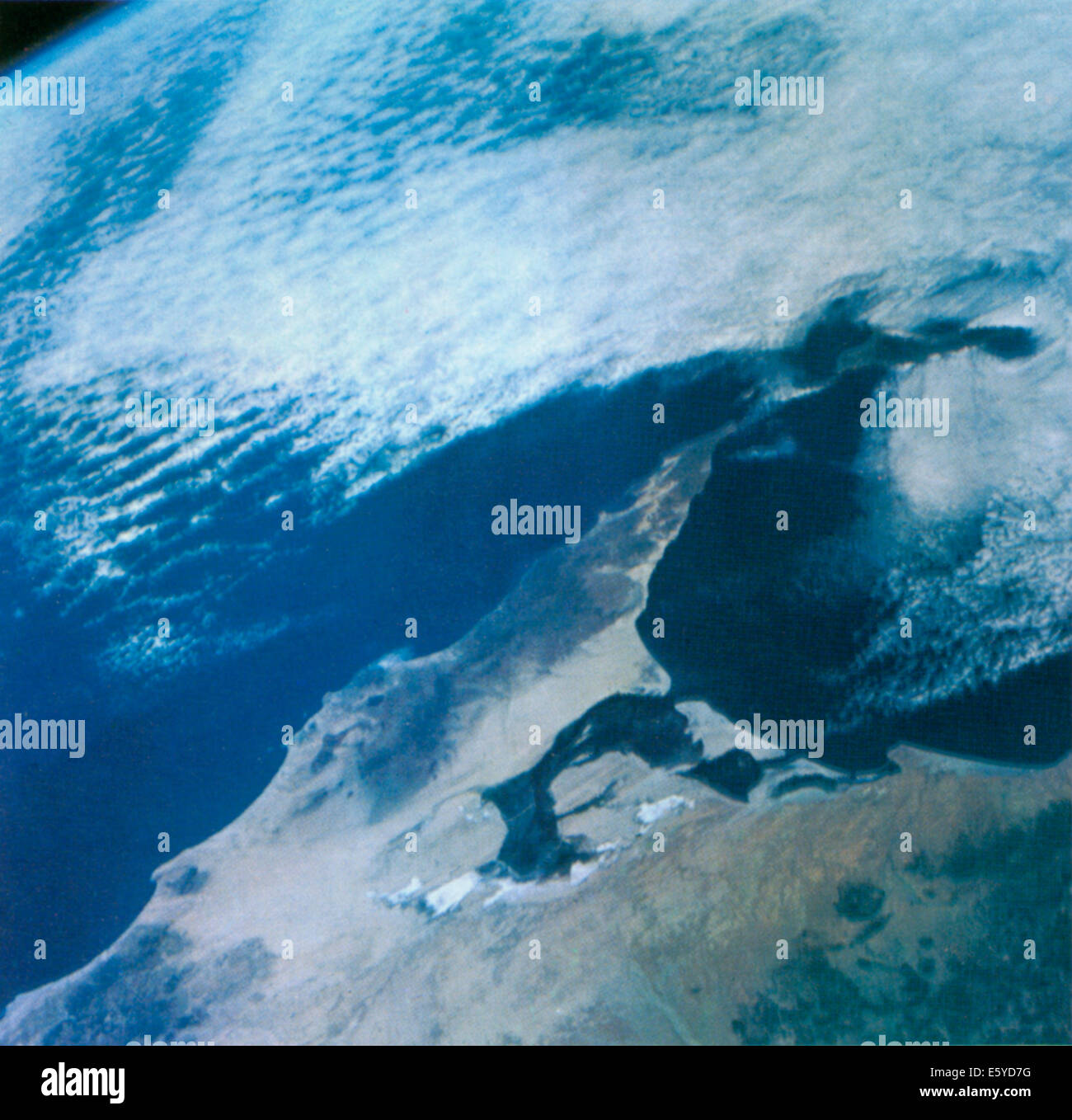 Vue aérienne de Punta Eugenia sont de Basse Californie, Mexique, extraite du vaisseau Gemini V, 21 août 1965 Banque D'Images
