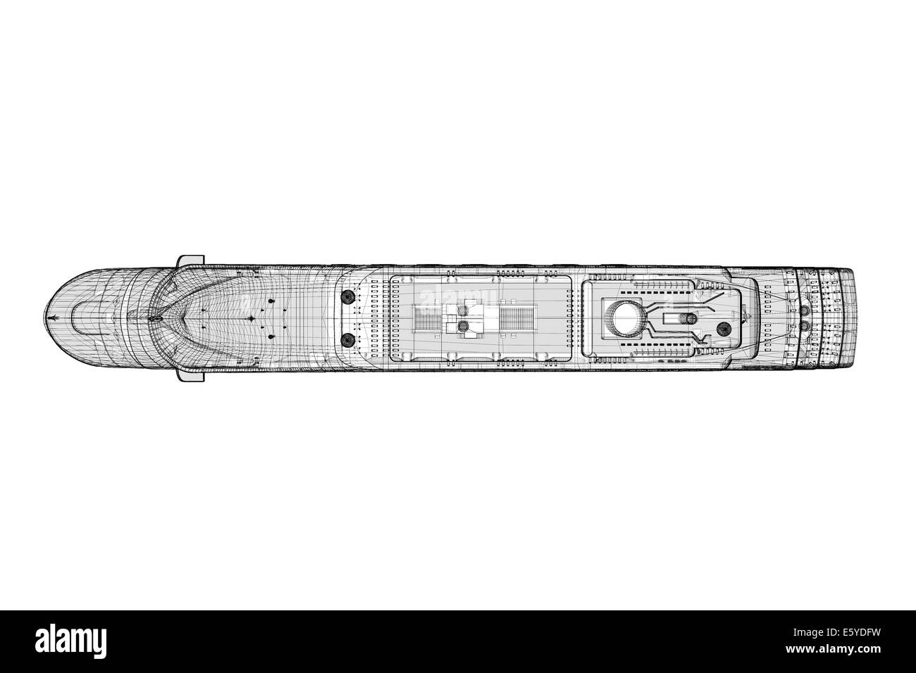 Un paquebot de croisière, navire, structure de corps, modèle de fil Banque D'Images