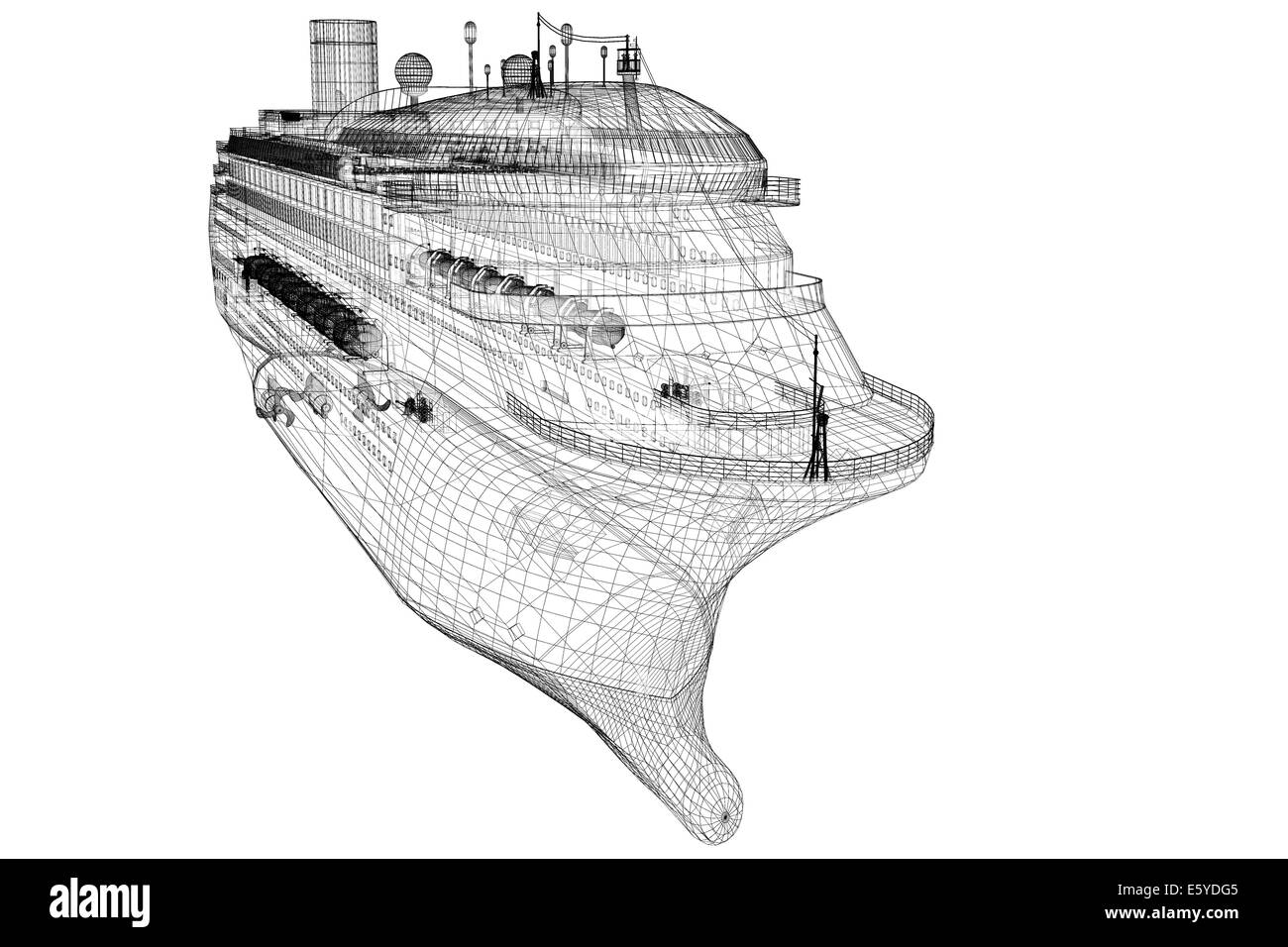 Un paquebot de croisière, navire, structure de corps, modèle de fil Banque D'Images