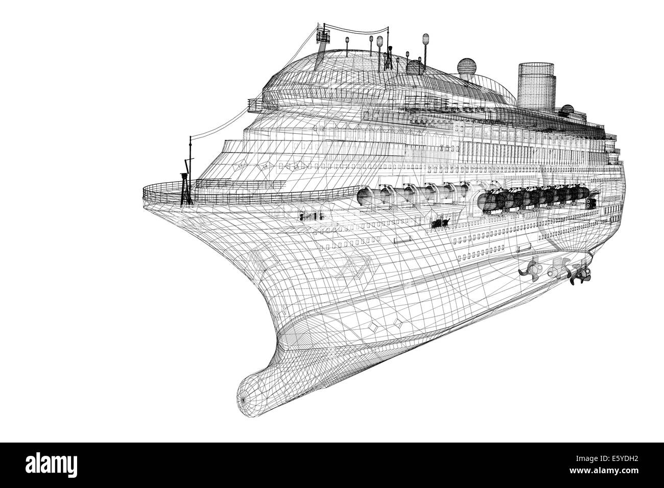 Un paquebot de croisière, navire, structure de corps, modèle de fil Banque D'Images