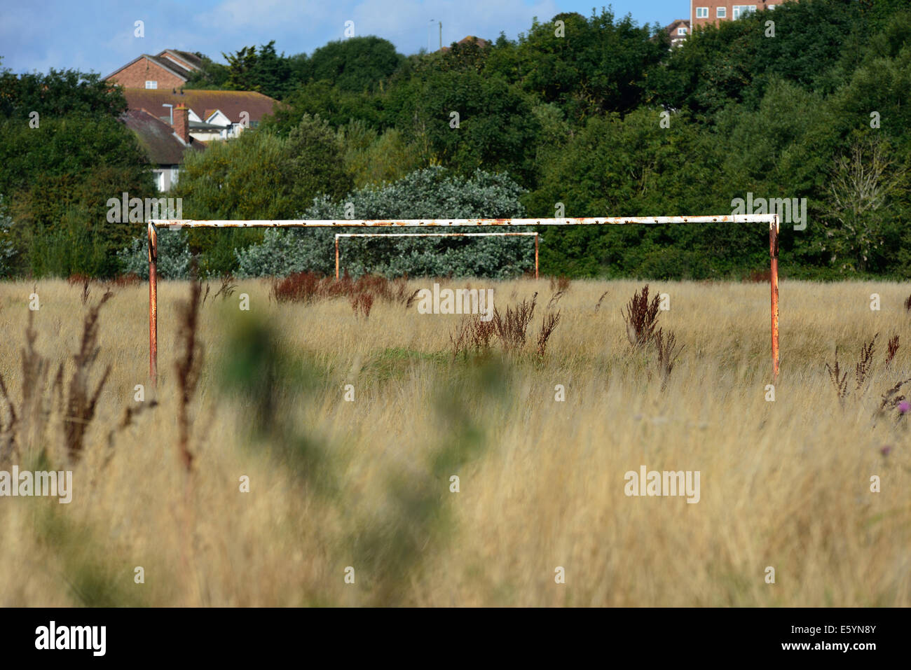 Envahi de football, Hastings, Angleterre, RU Banque D'Images