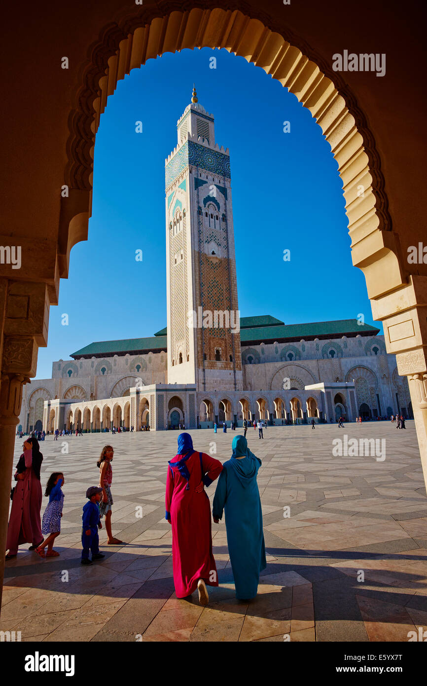 Maroc, Casablanca, la mosquée Hassan II. Banque D'Images