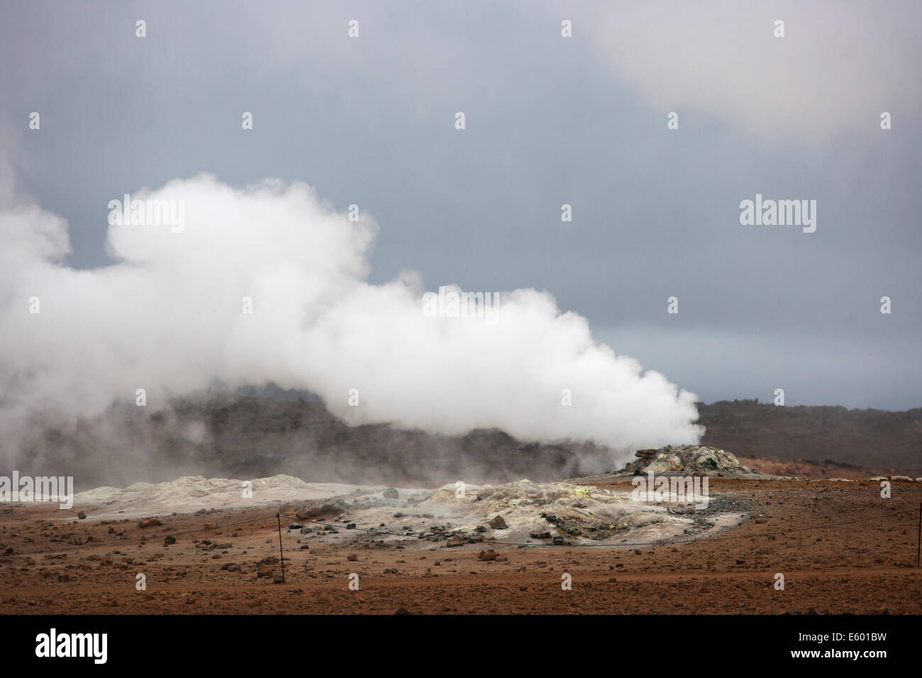 Évents à vapeur volcanique lac Myvatn Islande LA007117 Banque D'Images