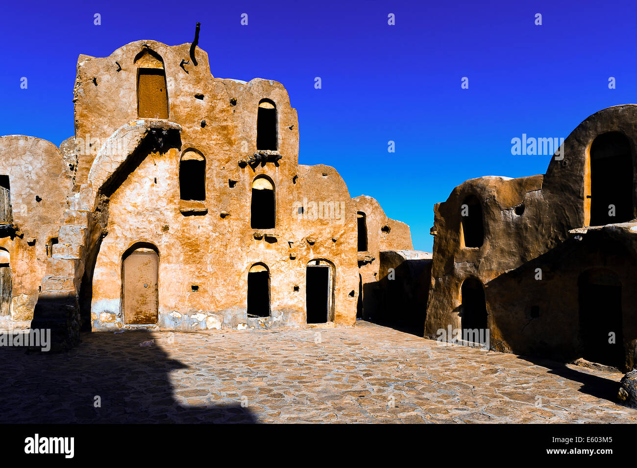 Afrique, Afrique du Nord, Maghreb, au sud de la Tunisie. Governorat de Tataouine. Ksar Ouled Soltane. Banque D'Images