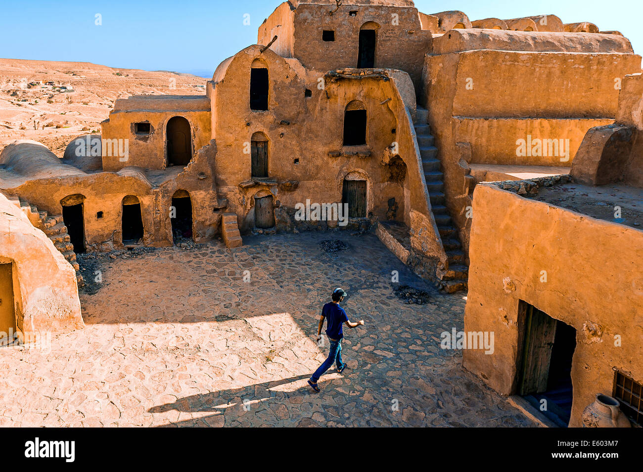 Afrique, Afrique du Nord, Maghreb, au sud de la Tunisie. Governorat de Tataouine. Ksar Ouled Soltane. Banque D'Images Afrique, Afrique du Nord, Maghreb, au sud de la Tunisie. Governorat de Tataouine. Ksar Ouled Soltane. Banque D'Images