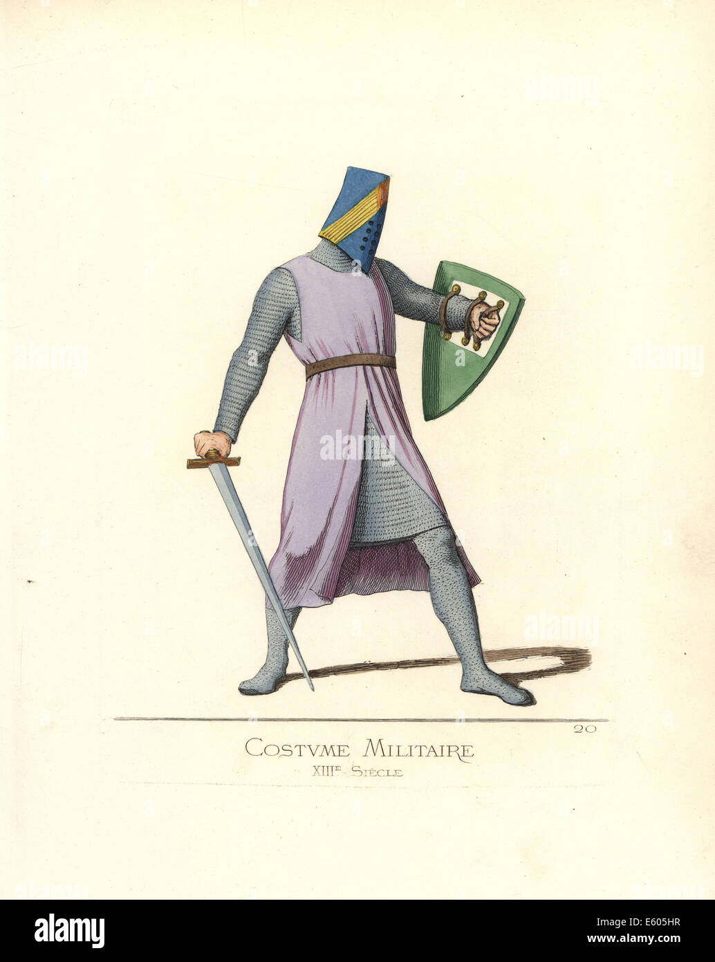 Costume Militaire, 13e siècle. Banque D'Images