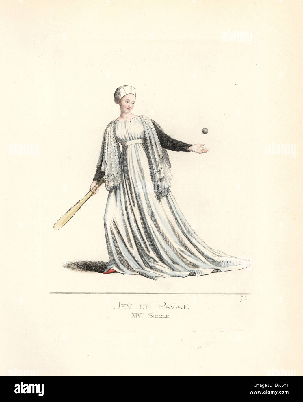Balle De Jeu De Paume En 5 Lettres Noble femme jouant de jeu de paume (tennis) avec raquette et balle Photo  Stock - Alamy