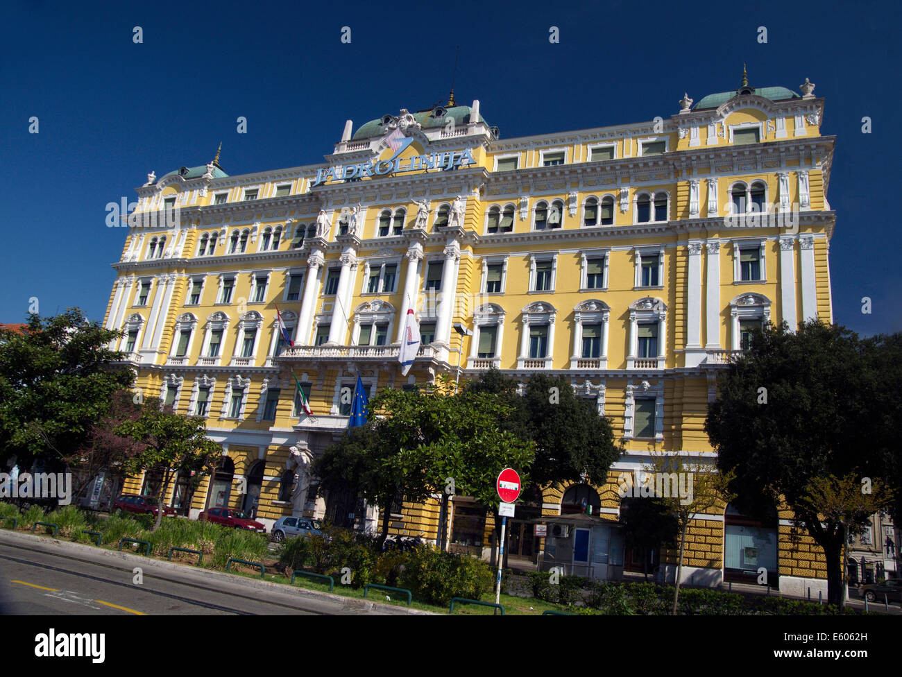 Adria Pallace à Rijeka,Croatie - symbole de la puissance maritime de Rijeka. Banque D'Images