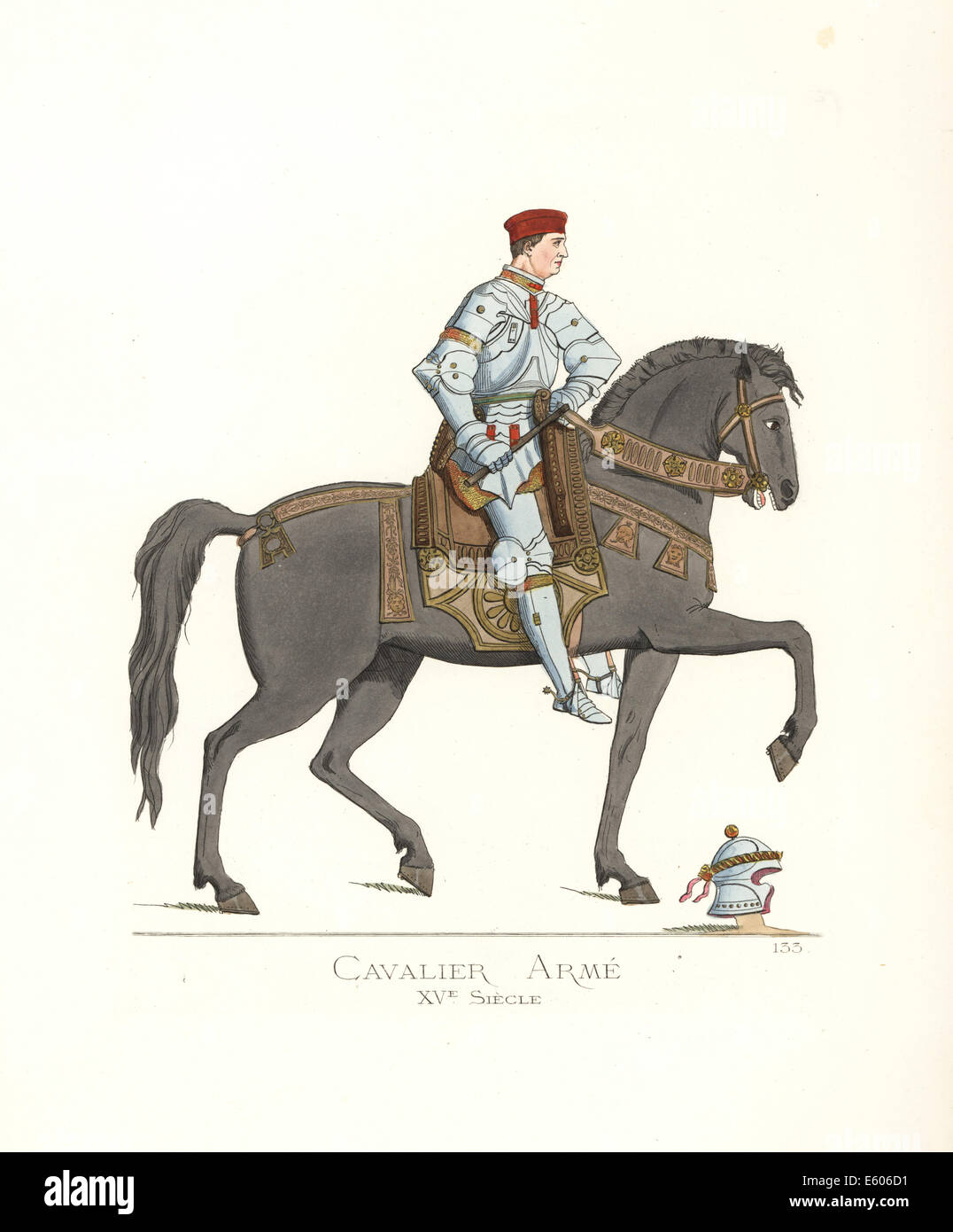 Canada chevalier en armure, 15e siècle. Banque D'Images