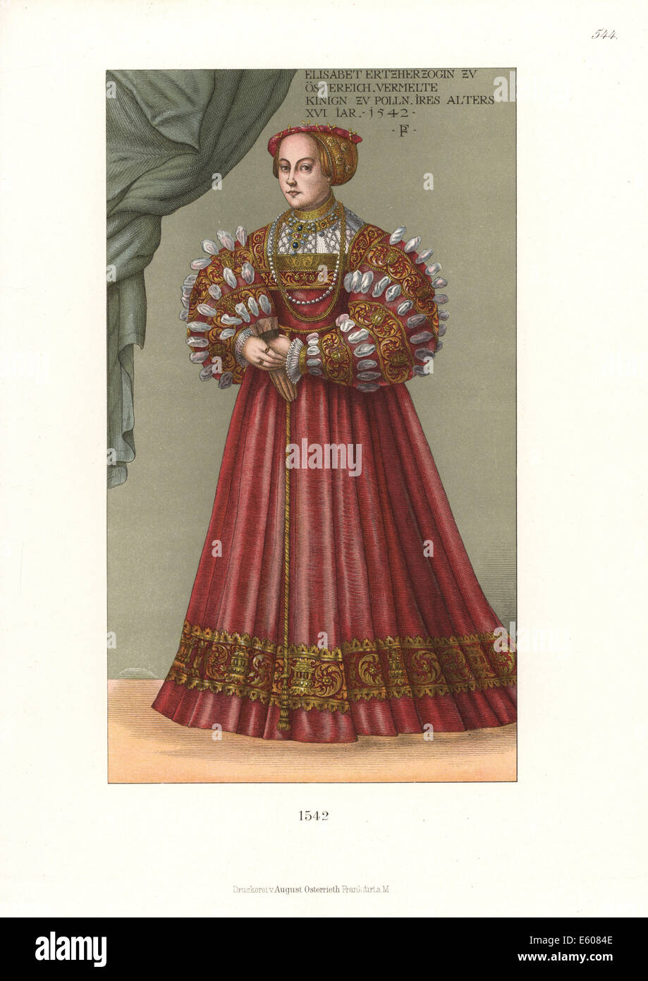 La Reine Elisabeth de Pologne, née archiduchesse d'Autriche, 1526-1545. Banque D'Images