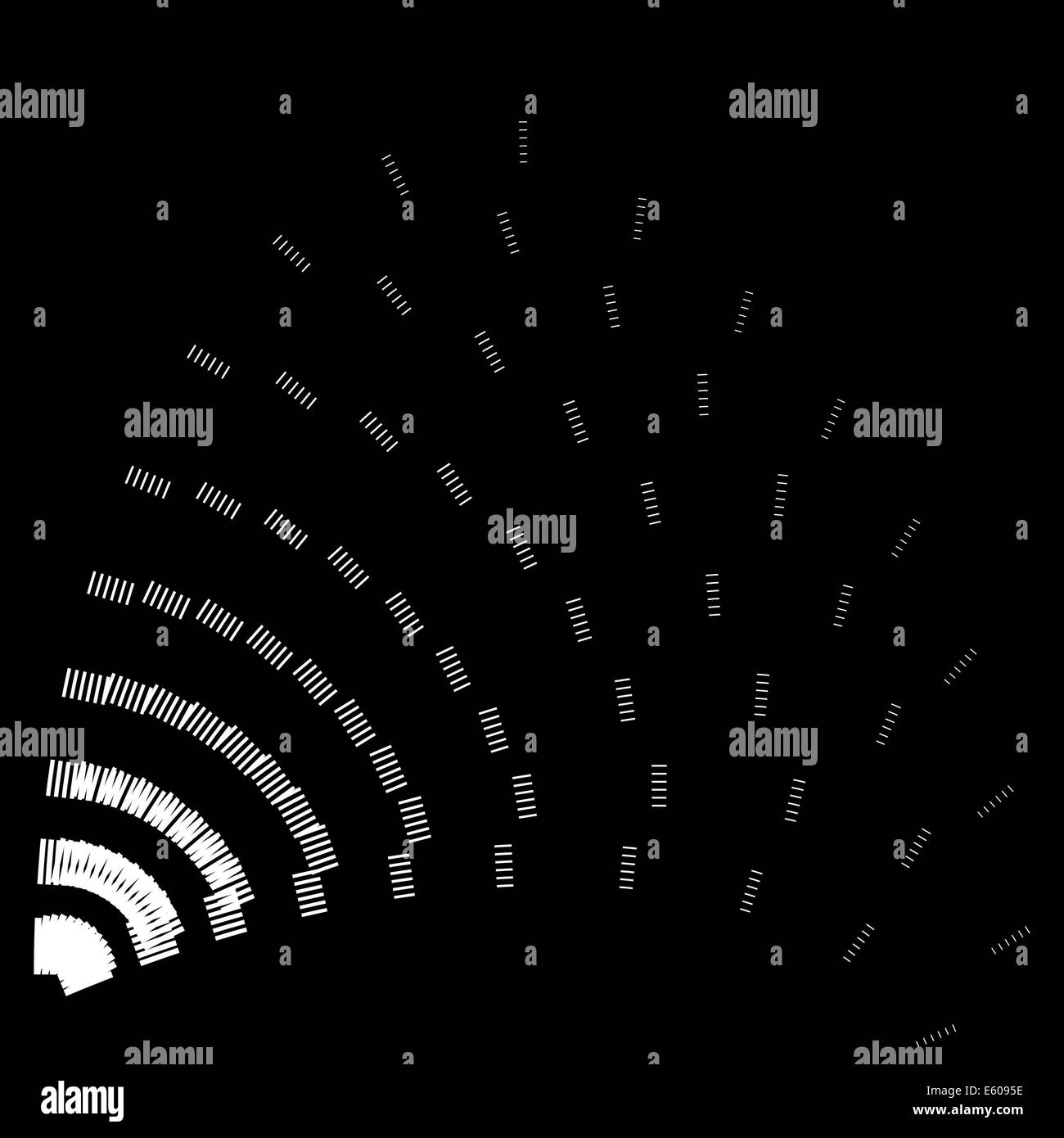 Abstract wave blanc sur fond noir Banque D'Images