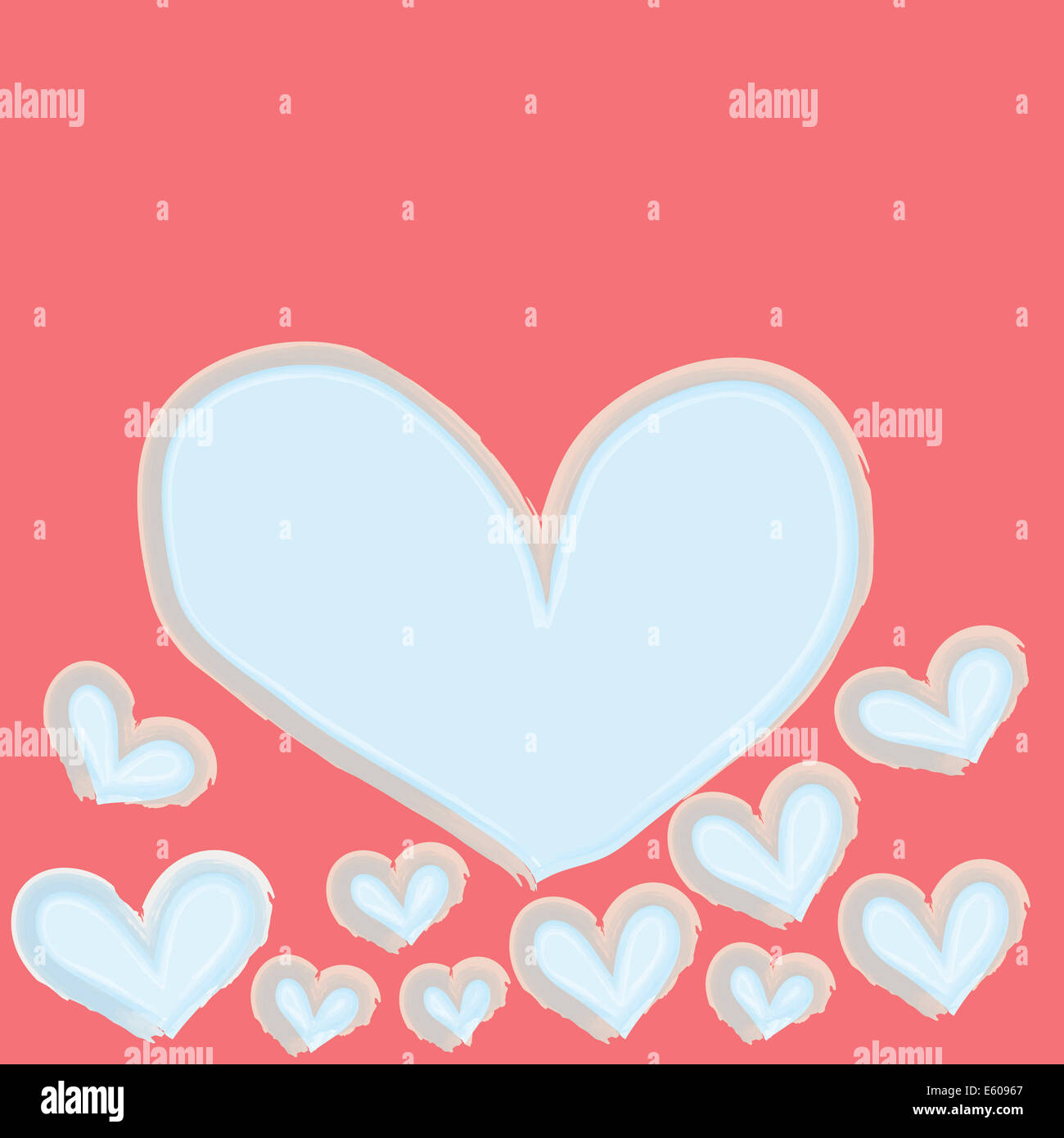 Abstract blue coeur sur fond rose Banque D'Images