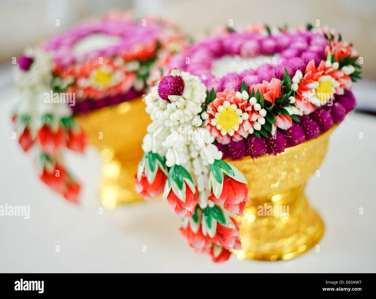 Guirlande de fleurs thaï Banque D'Images