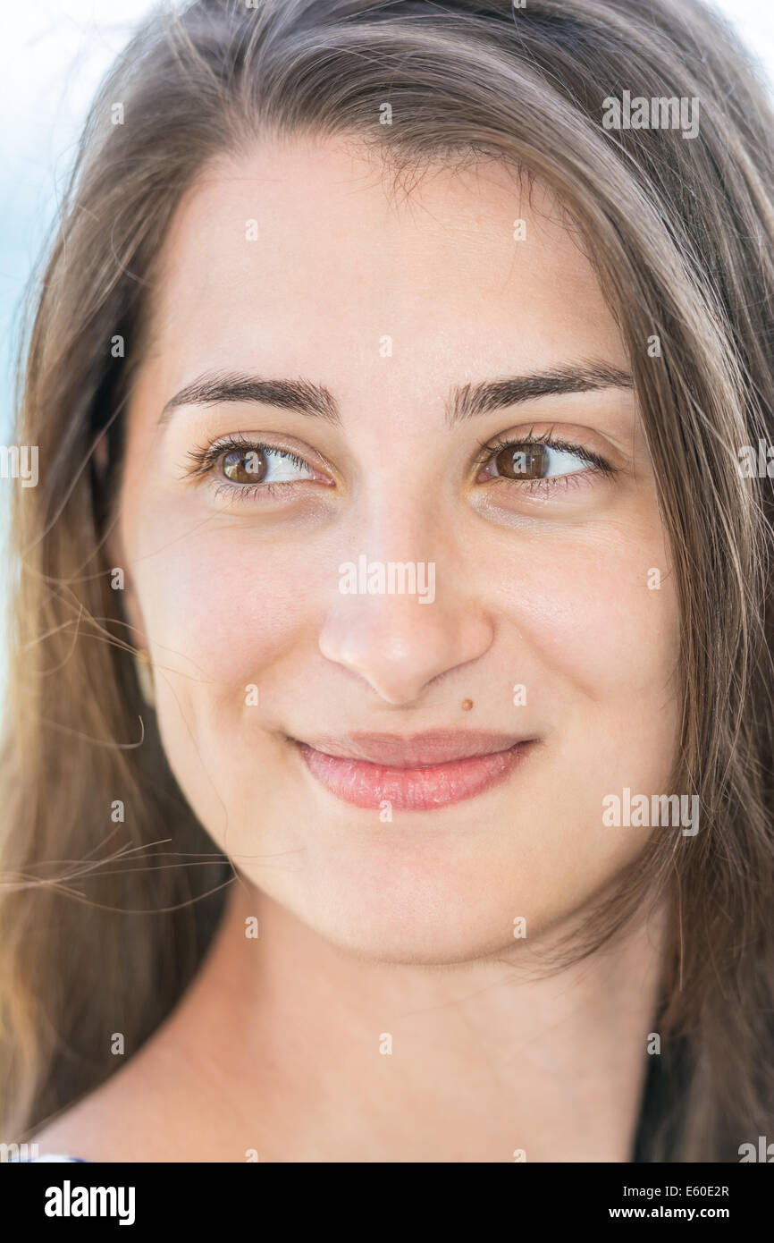 Beautiful Happy Girl Portrait Banque D'Images