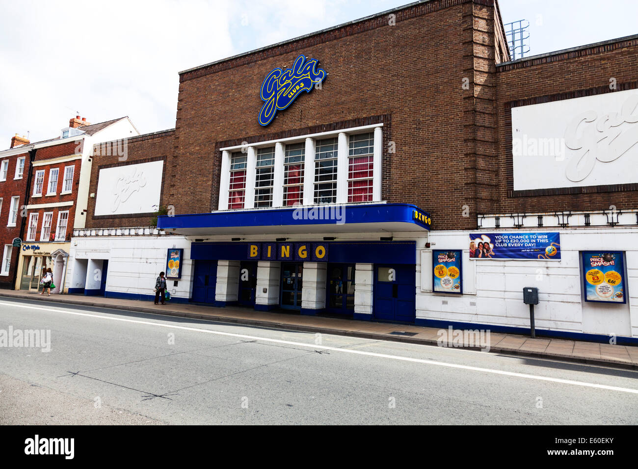 Bingo Gala hall building Worcester City High Street l'extérieur de bâtiment Gaumont UK Angleterre Banque D'Images