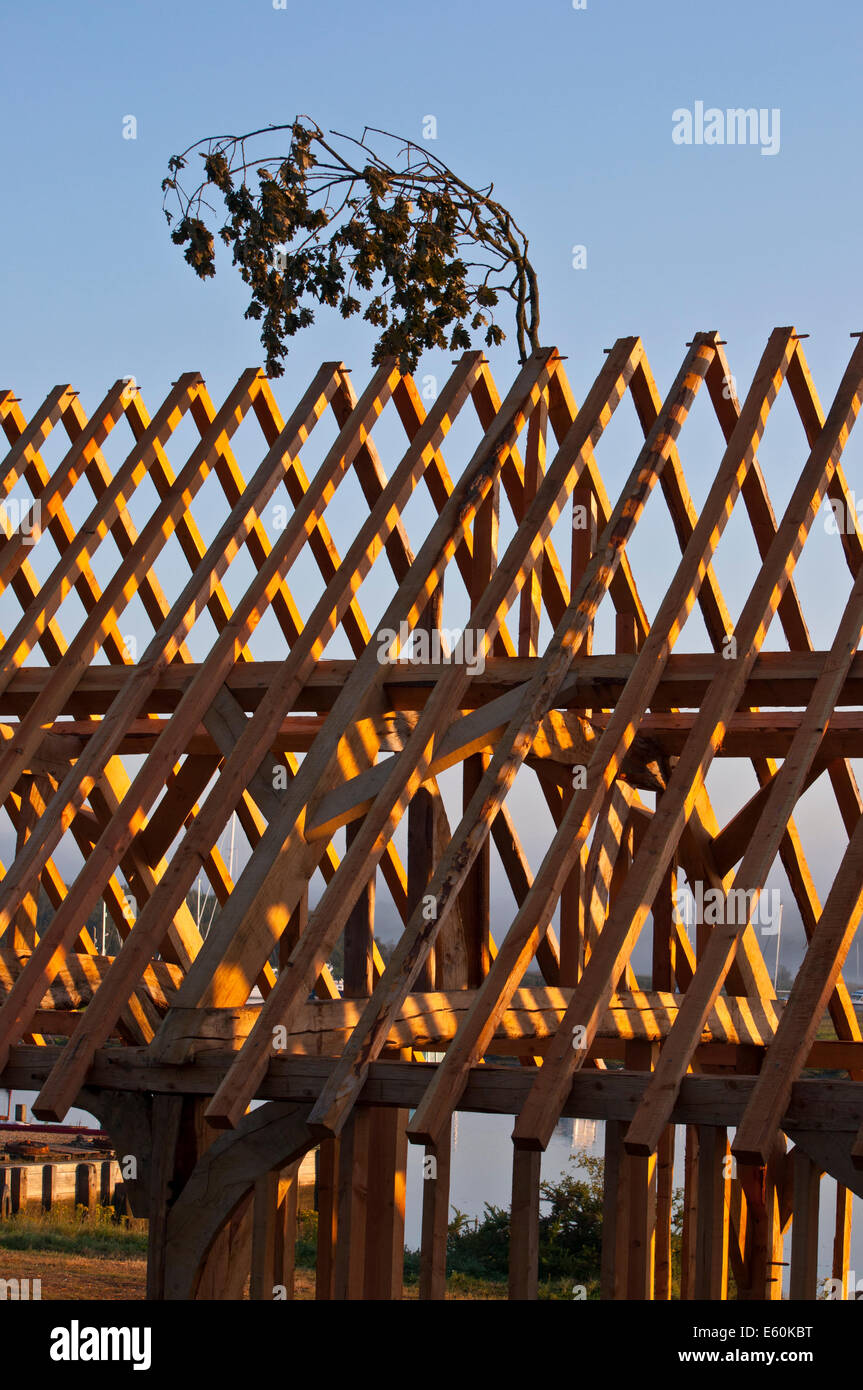 Bâtiment traditionnel en bois de l'école des charpentiers Banque D'Images