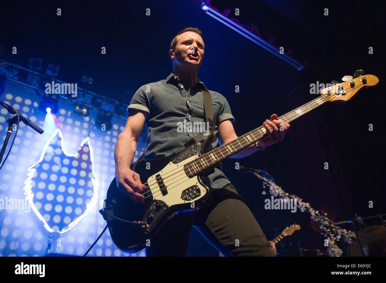 Rhydian Dafydd de The Joy formidable concert au Ritz à Manchester, UK Banque D'Images