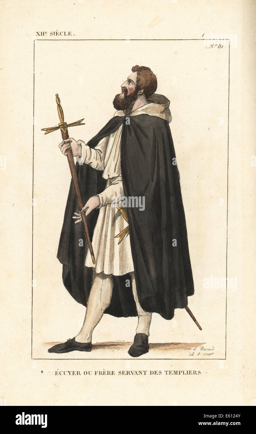 Templier squire ou serviteur frère, 12ème siècle. Banque D'Images