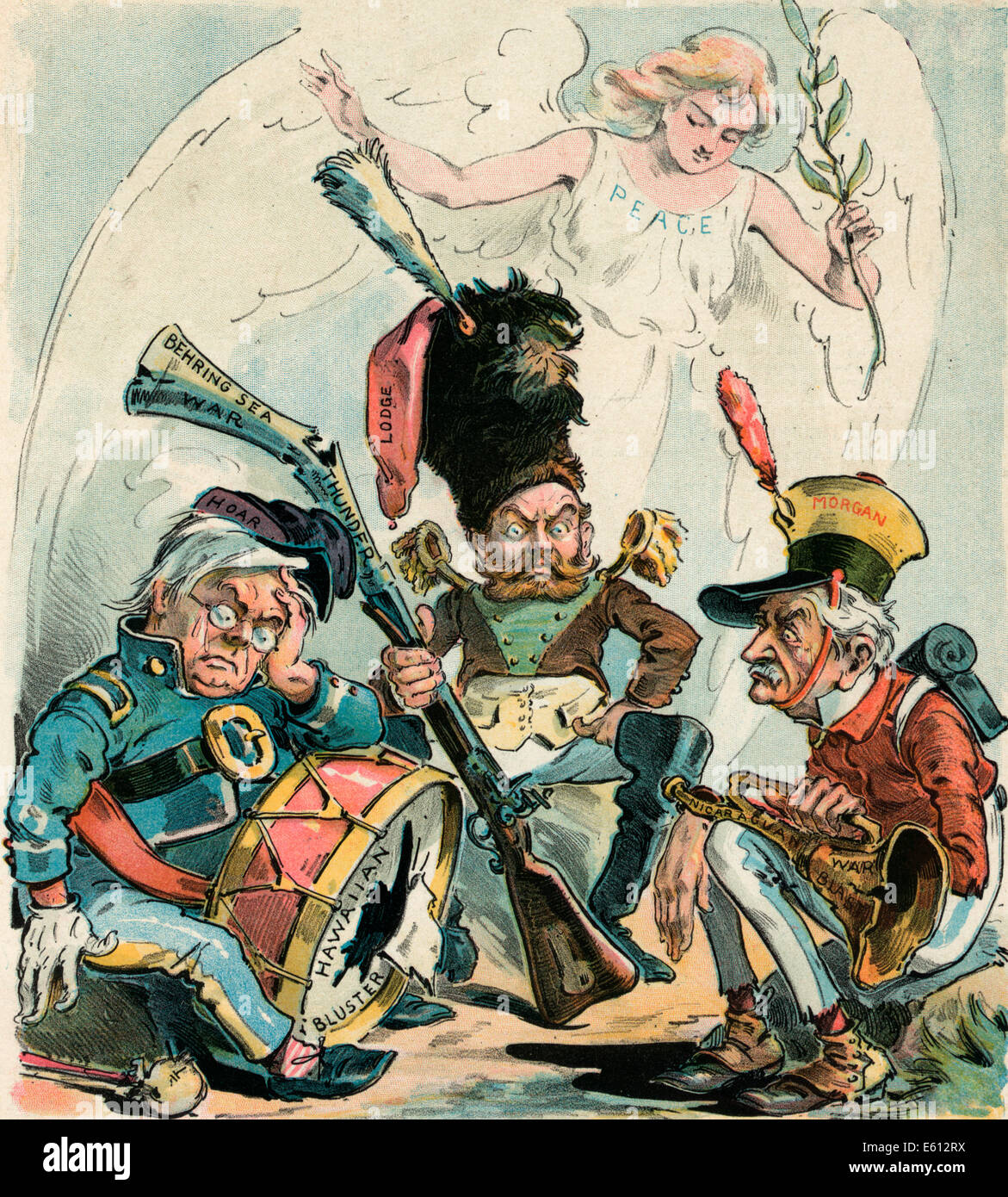 Les guerres qui n'arrivent jamais - USA Caricature politique, vers 1895 Banque D'Images