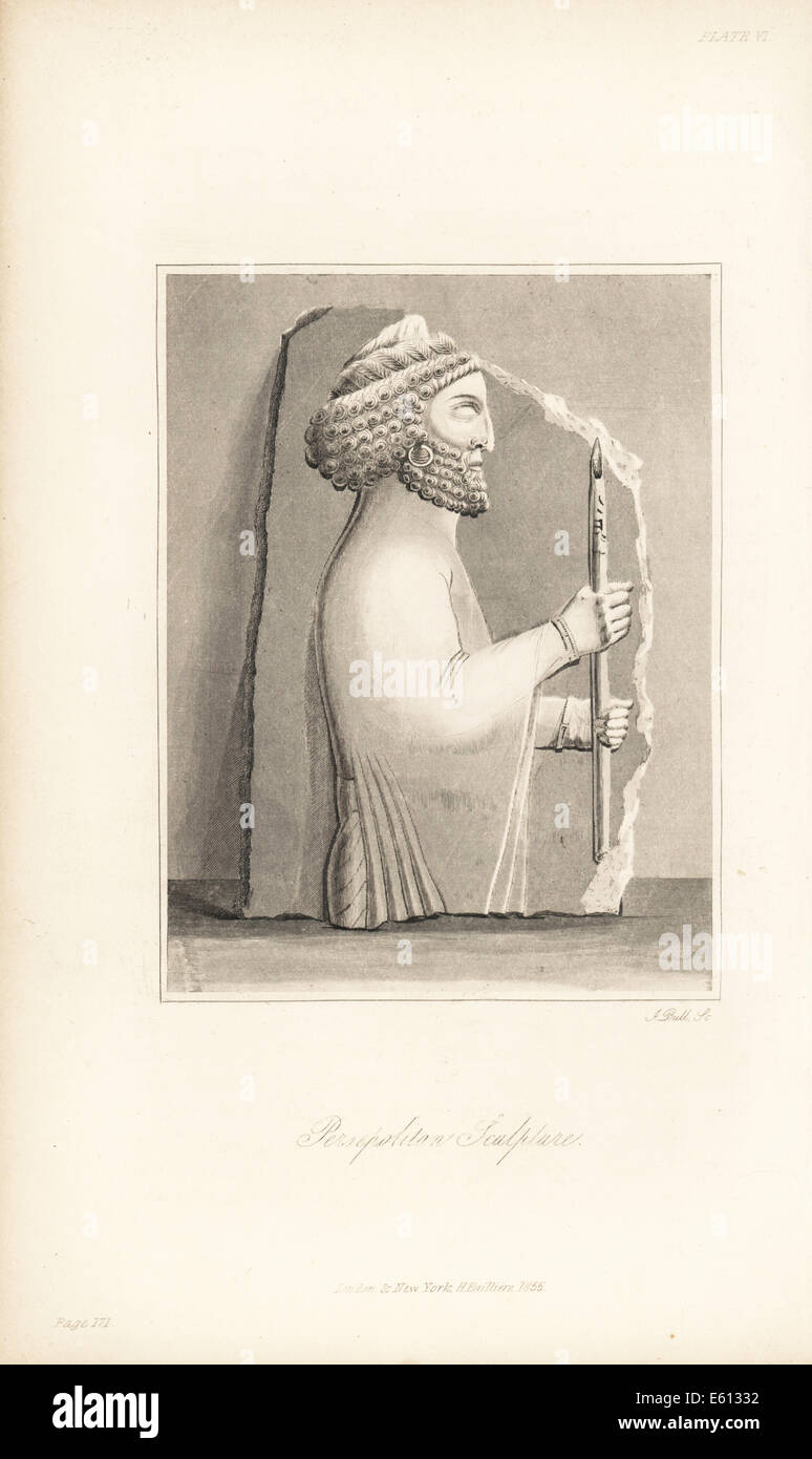 Persepolitan Medo-persan ancienne sculpture montrant la physionomie. Banque D'Images