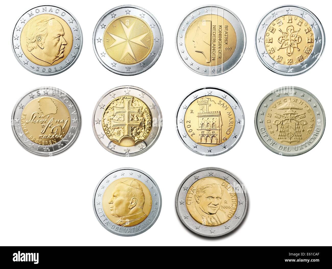 Différentes Pièces De 2 Euros