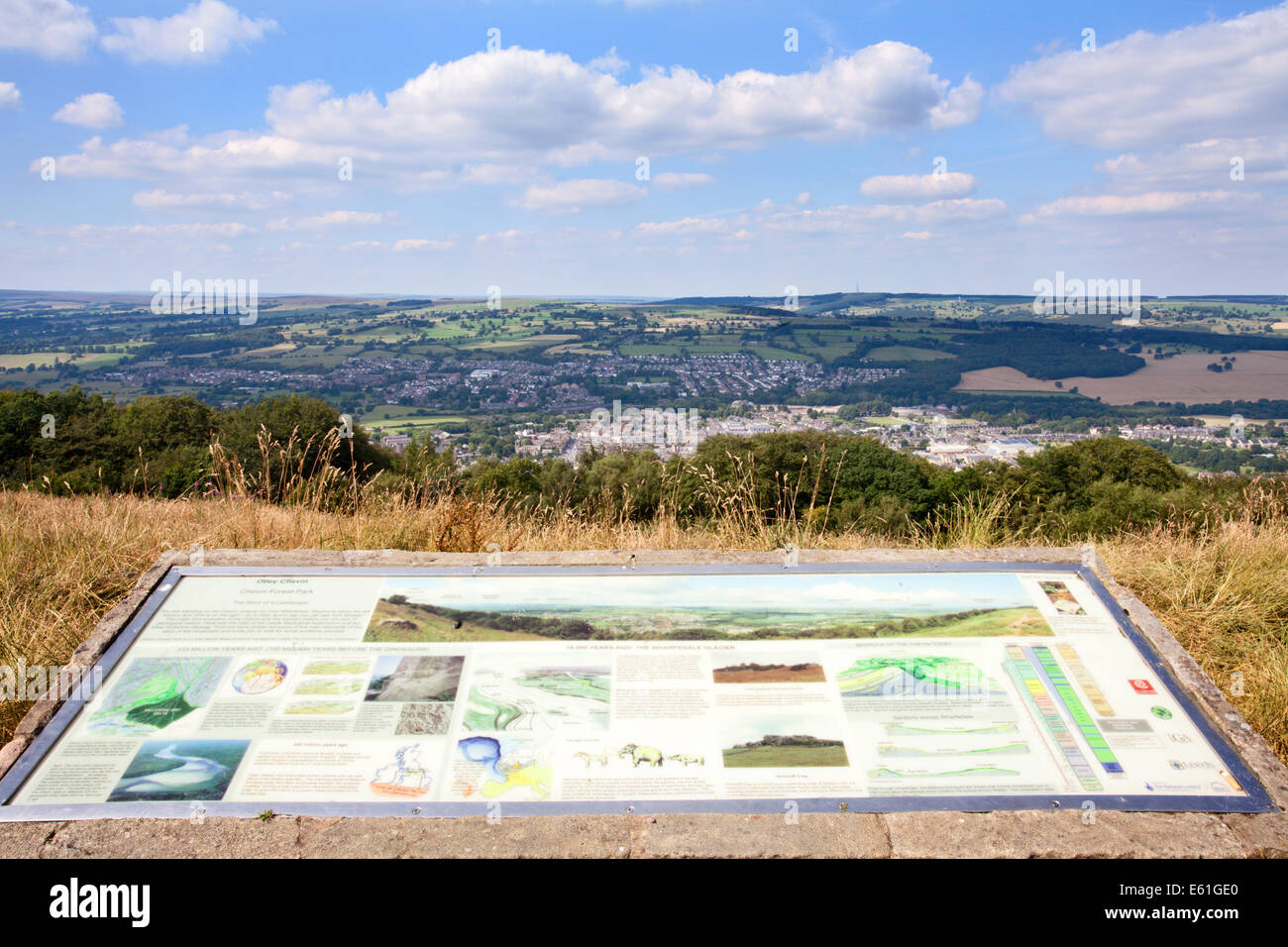 Otley Chevin Interprétation d'administration à la Surprise Voir l'Otley Chevin West Yorkshire Angleterre Banque D'Images