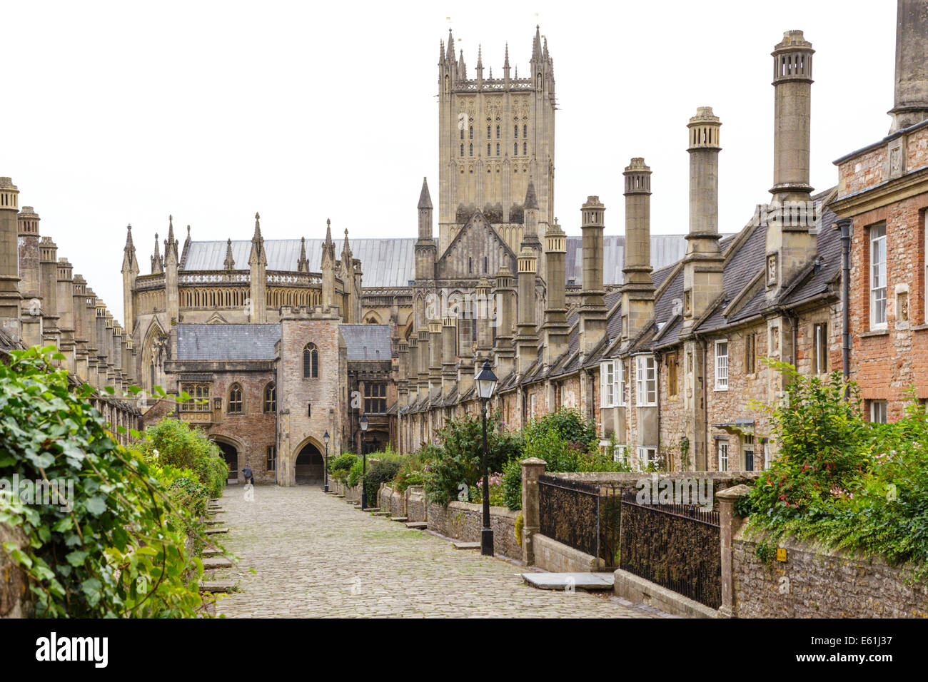 Près des vicaires, Wells, Somerset. Achevé en 1363 c'est la plus ancienne rue habitée en Europe. Banque D'Images