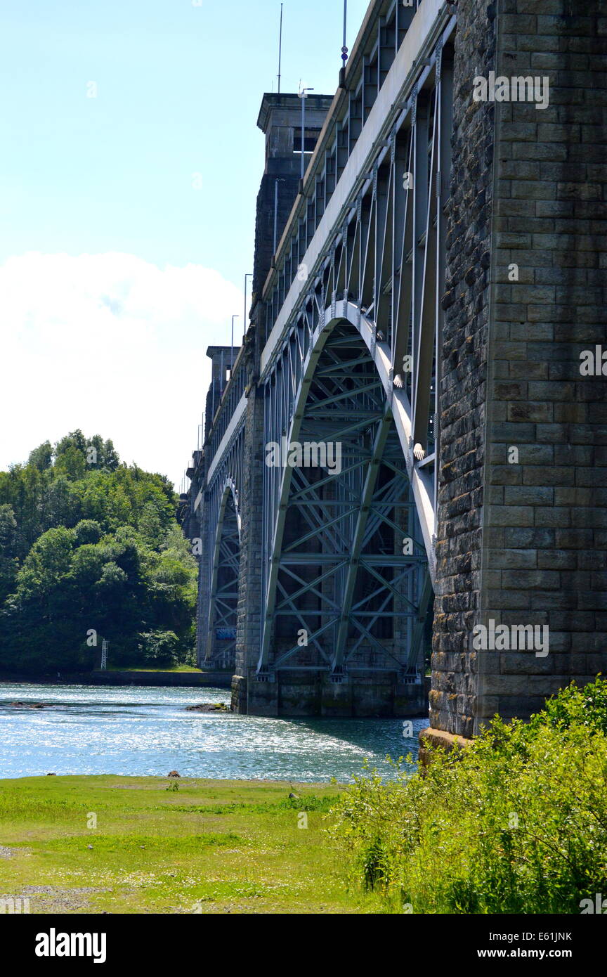 Pont Britannia, Isle of Anglesey Banque D'Images