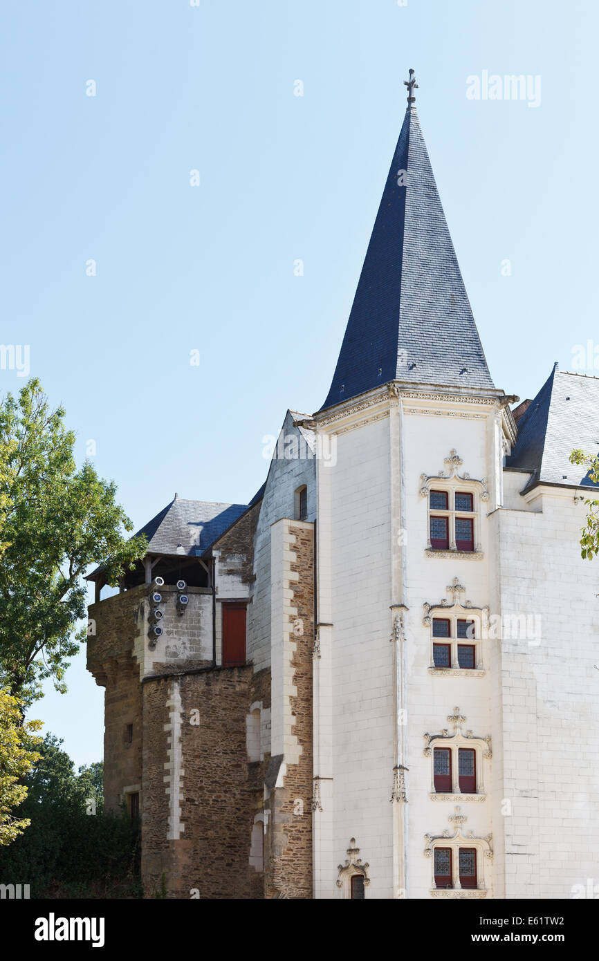 NANTES, FRANCE - 25 juillet 2014 : palace à Château des Ducs de Bretagne à Nantes, France. Le château il a servi comme le centre Banque D'Images