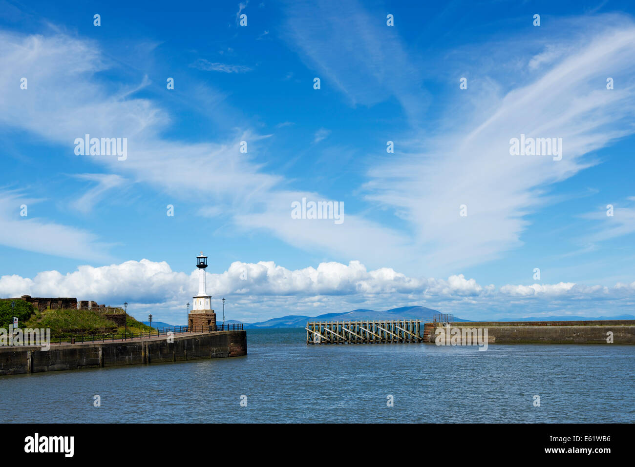 Le phare, Maryport, West Cumbria, Angleterre, Royaume-Uni Banque D'Images