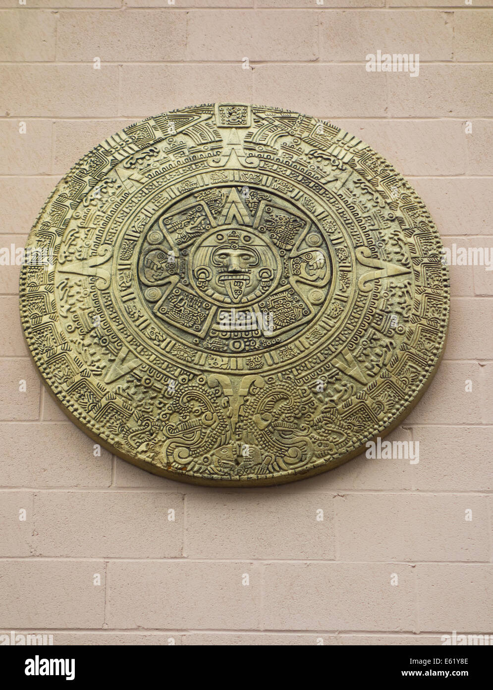 Calendrier aztèque la reproduction de New London CT Banque D'Images