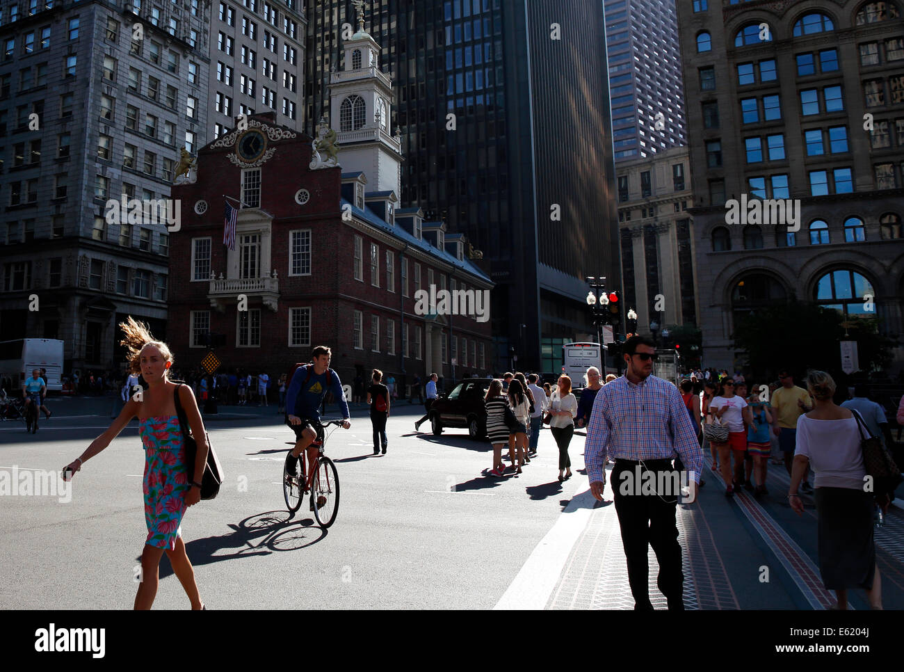 Old State House sur le Freedom Trail, Boston, Massachusetts, USA Banque D'Images