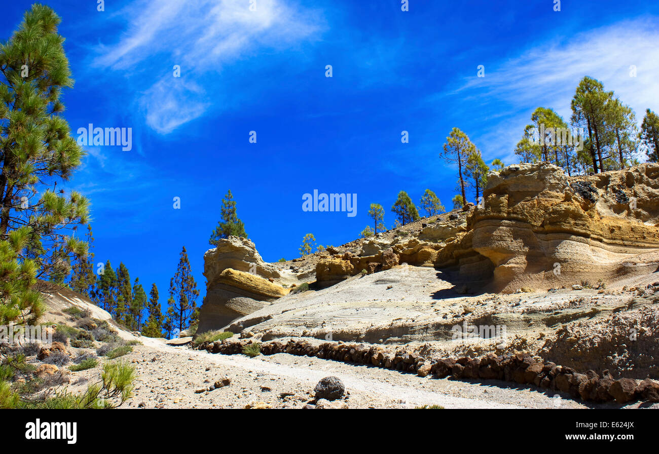 Paisaje Lunar, "paysage lunaire", Vilaflor, Tenerife, Canaries, Espagne Banque D'Images