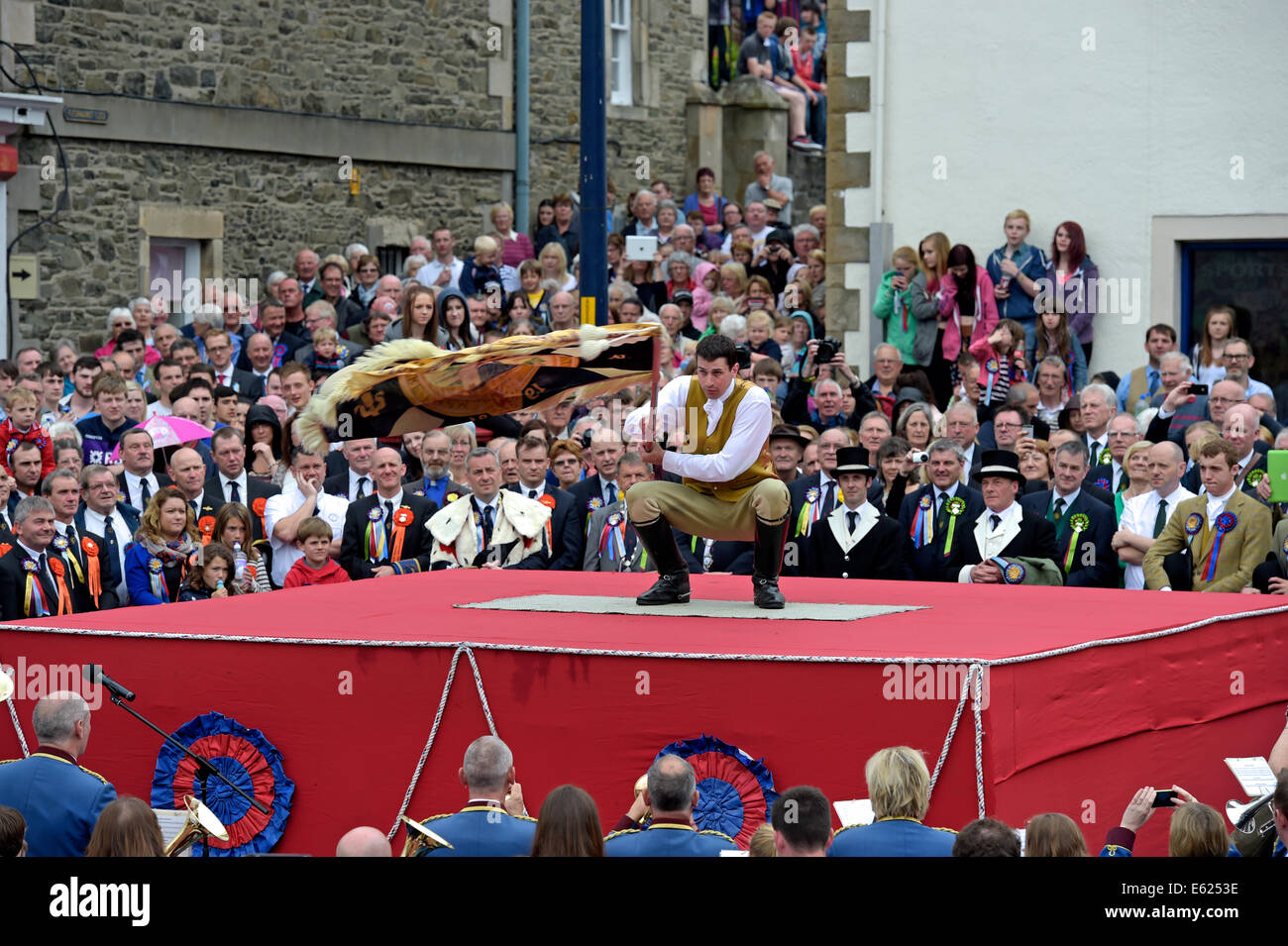 Selkirk, Scotland UK. 13 juin 2014 2014 l'équitation commune Selkirk Royal Burgh de Selkirk, dans la région des Scottish Borders fête ses Banque D'Images