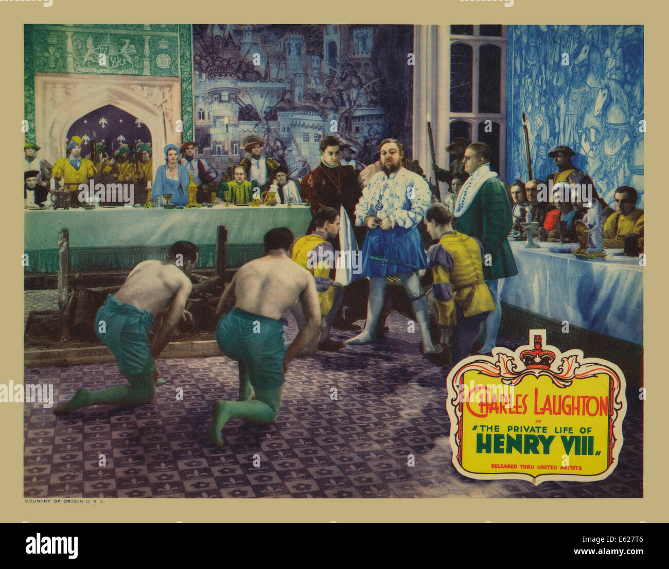 La VIE PRIVÉE D'HENRY VIII - avec Charles Laughton - Affiche - film réalisé par Alexander Korda - United Artists 1933 Banque D'Images