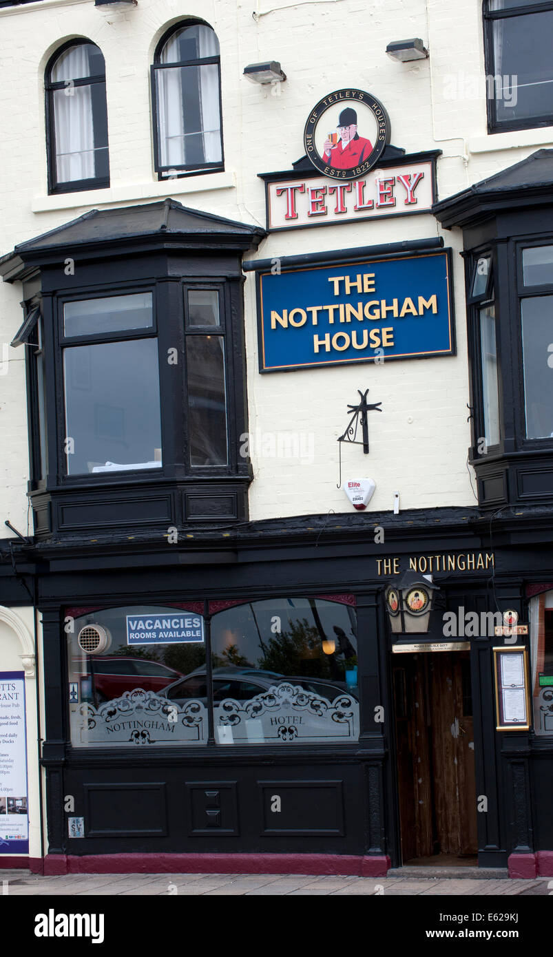 Le Nottingham House, chambre, vue sur mer, Sud, Humberside, England, UK. Banque D'Images