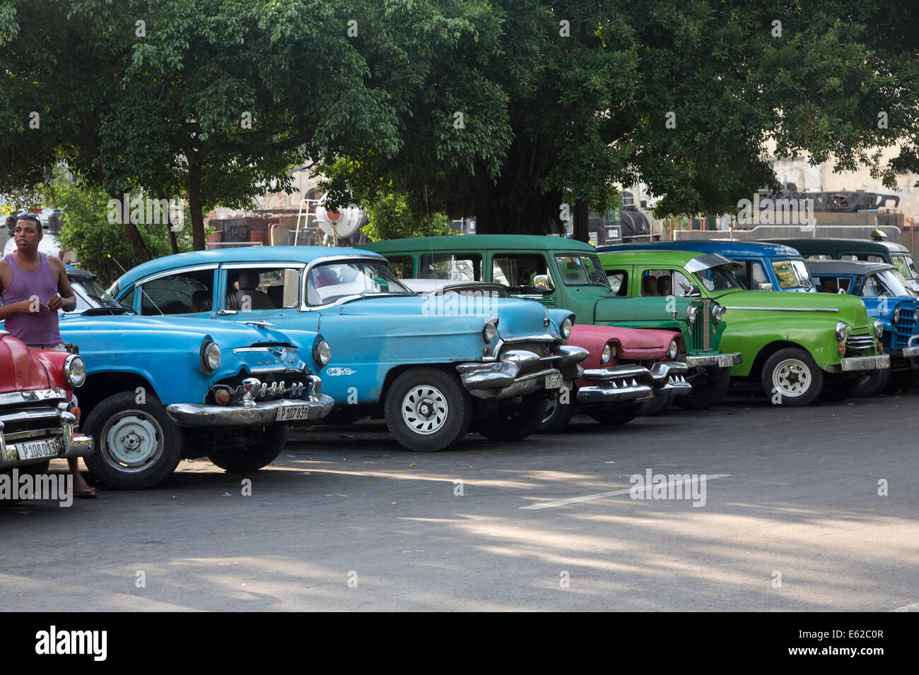 Vieilles voitures des années 1950, La Havane, Cuba Banque D'Images