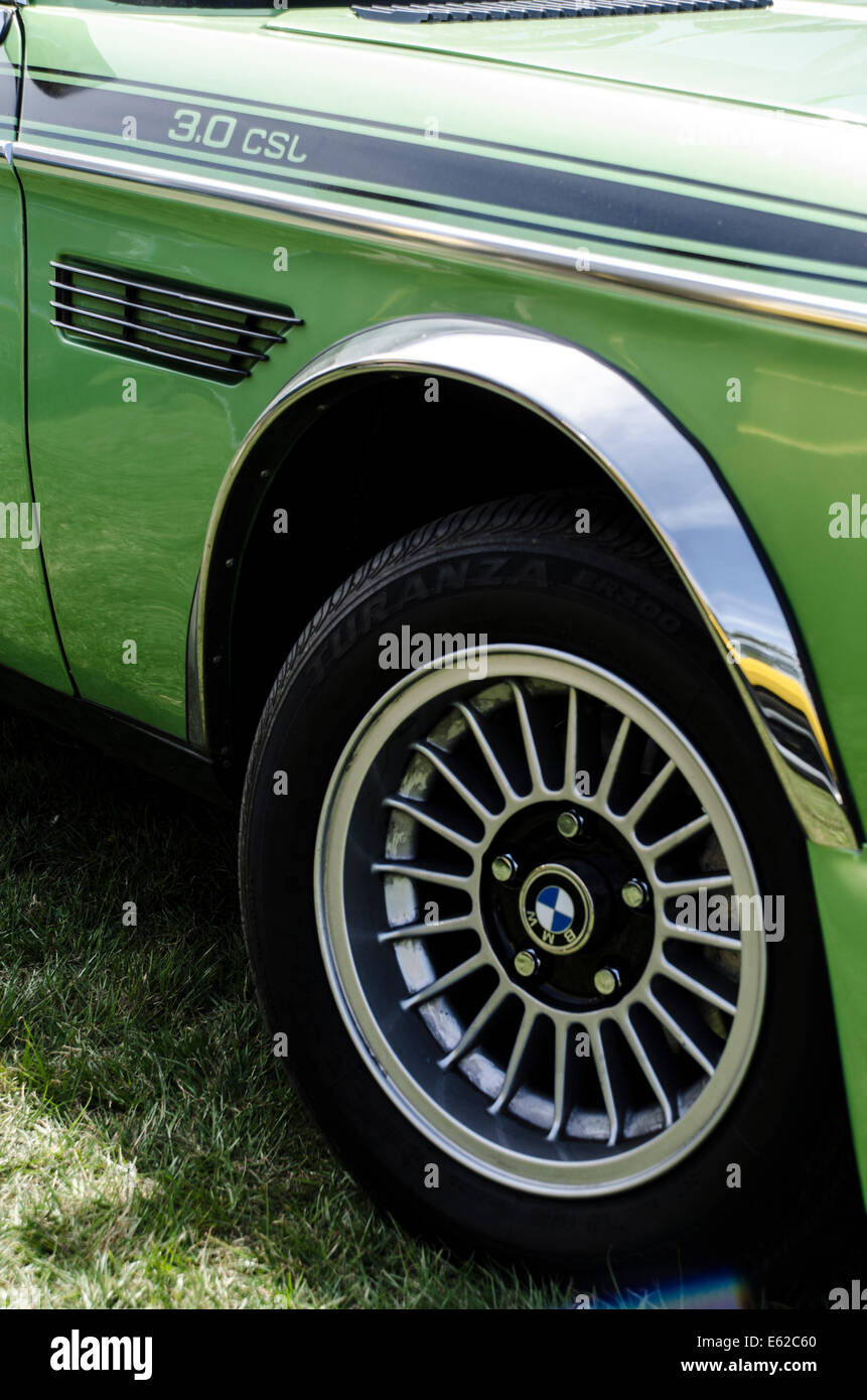 Lime Green BMW 3.0 CSL Batmobile Banque D'Images