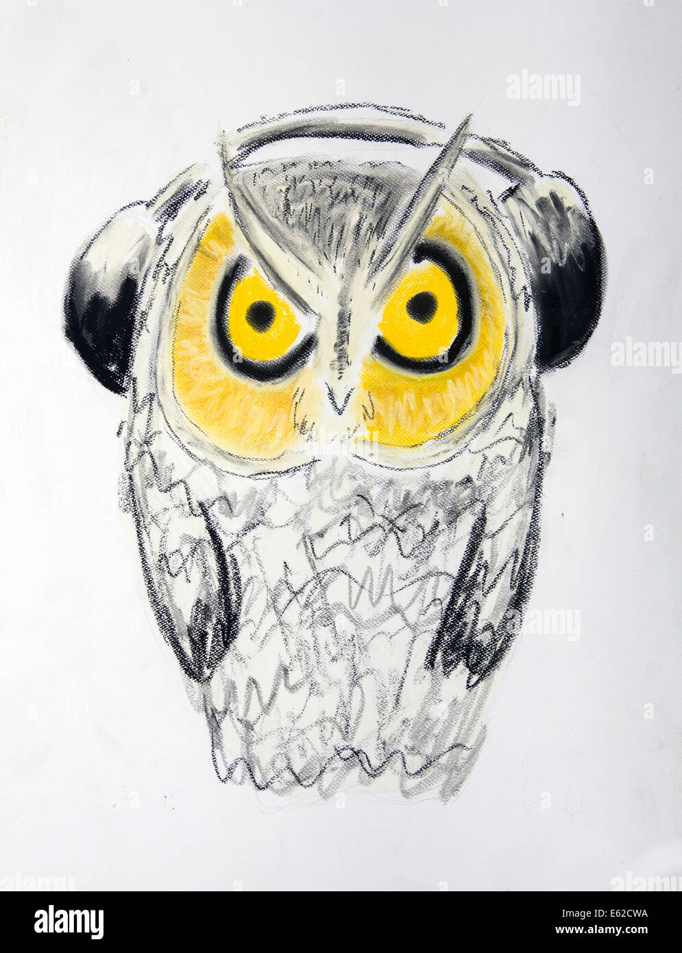 Illustration de l'owl wearing headphones Banque D'Images