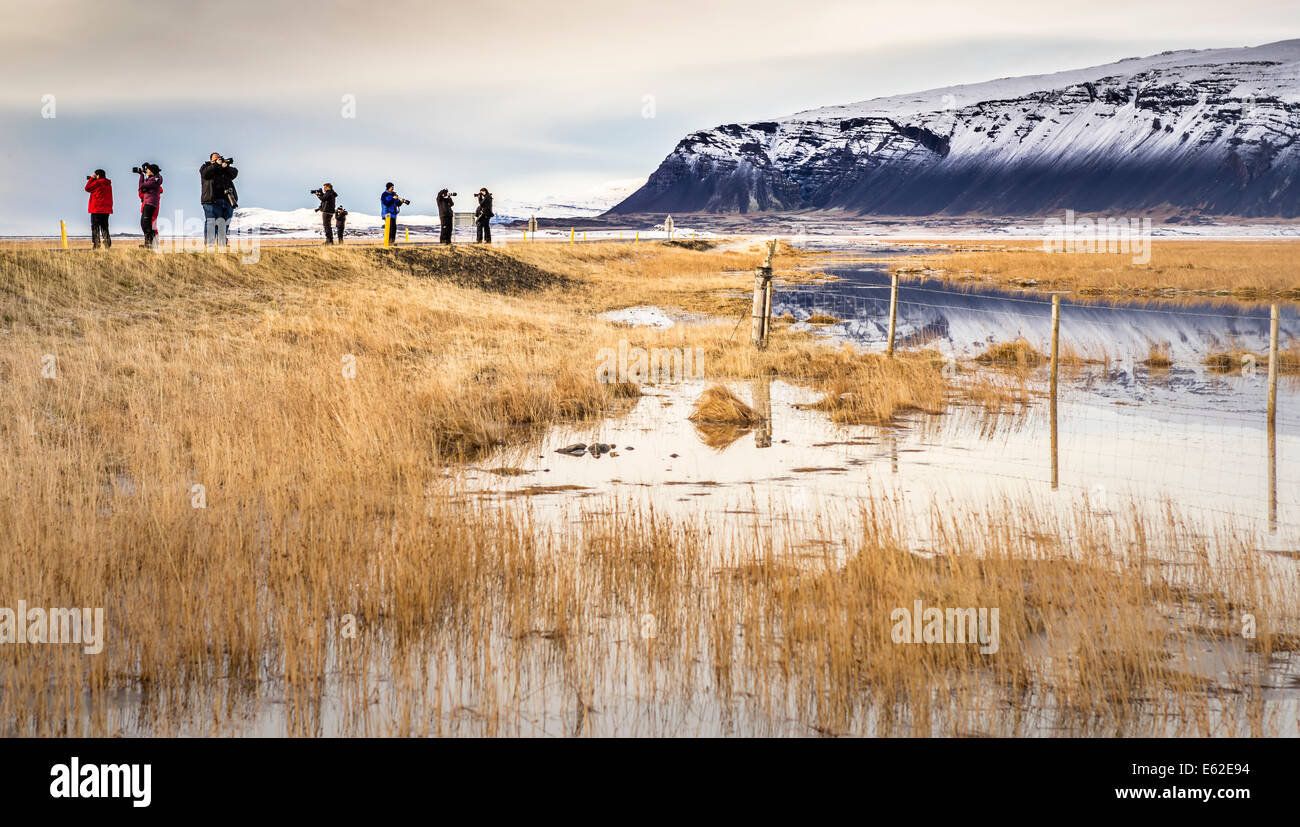 Atelier Photo par Hoffellsjokull Hornafjordur, glacier, Islande Banque D'Images