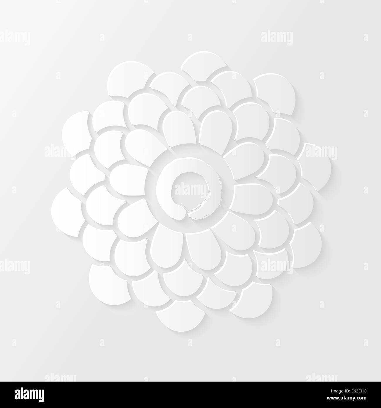 Fleur de Lotus et symbole cercle Zen avec des ombres portées sur fond blanc. Fichier vectoriel EPS10 organisé en couches pour l'édition facile Banque D'Images