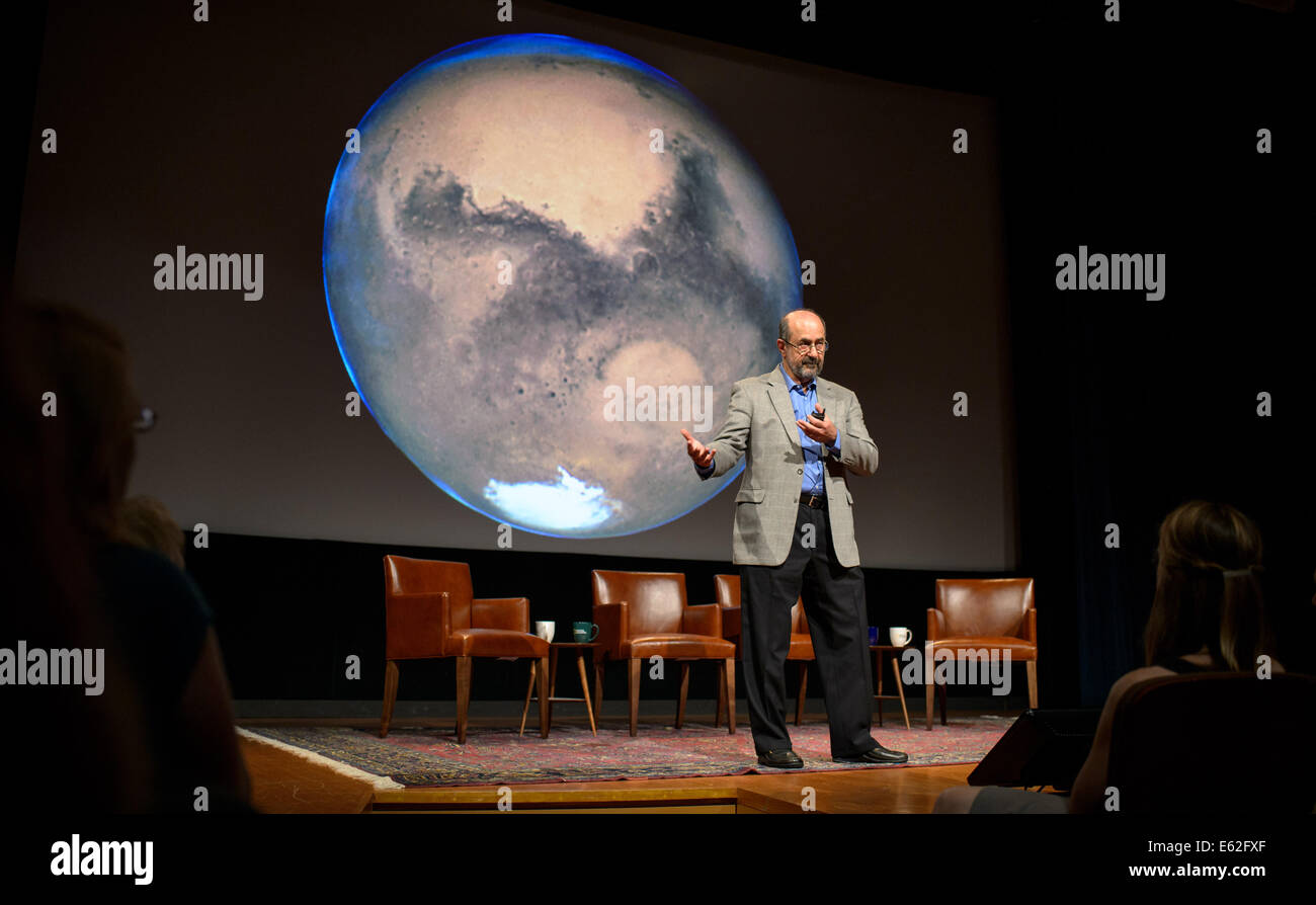 Marc Kaufman, space news writer, National Geographic et le Washington Post, et auteur du nouveau livre "National Geographic" de près de Mars, le coup d'une discussion de groupe de Mars d'experts impliqués dans l'exploration de Mars en cours, le mardi 5 août 2014, à l'e Banque D'Images