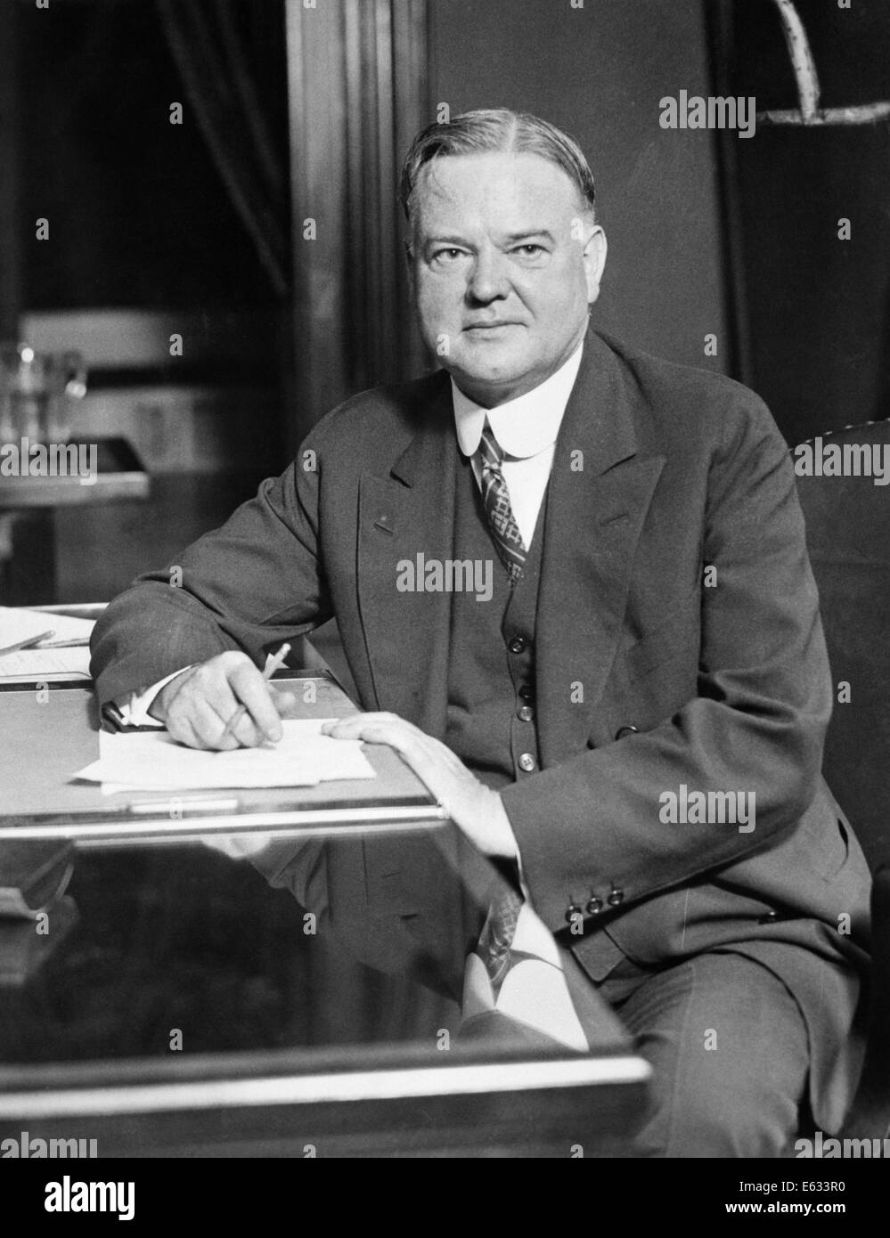 PORTRAIT 1920 HERBERT C. HOOVER 1874-1964 31e président américain DÉPRESSION RÉPUBLICAINE KRACH BOULDER DAM Banque D'Images