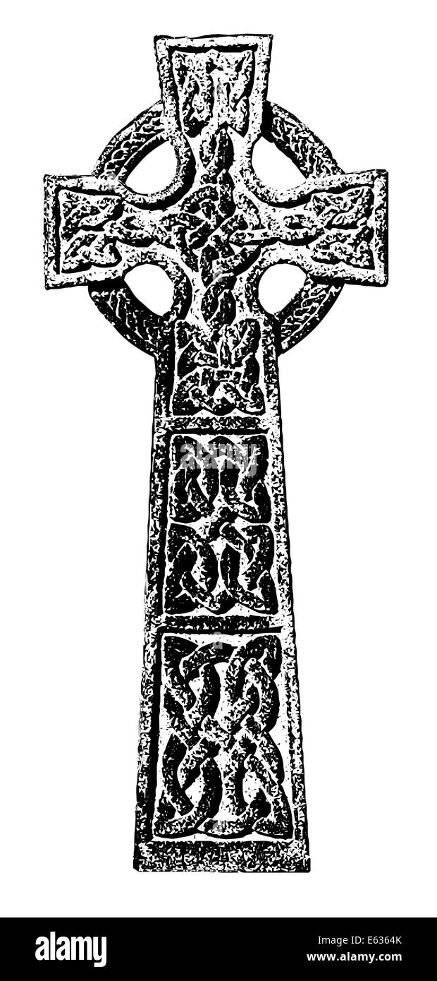 Une croix celtique comme fond au Royaume-Uni avec les modèles Celtic knot Banque D'Images