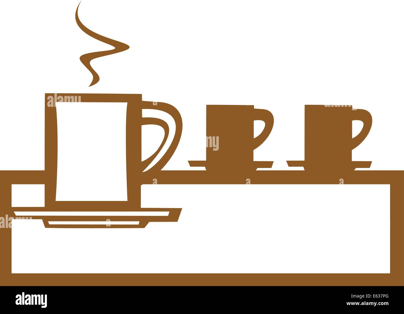 Tasse à café de base pour une bonne conception des affiches ou panneaux. Illustration de Vecteur