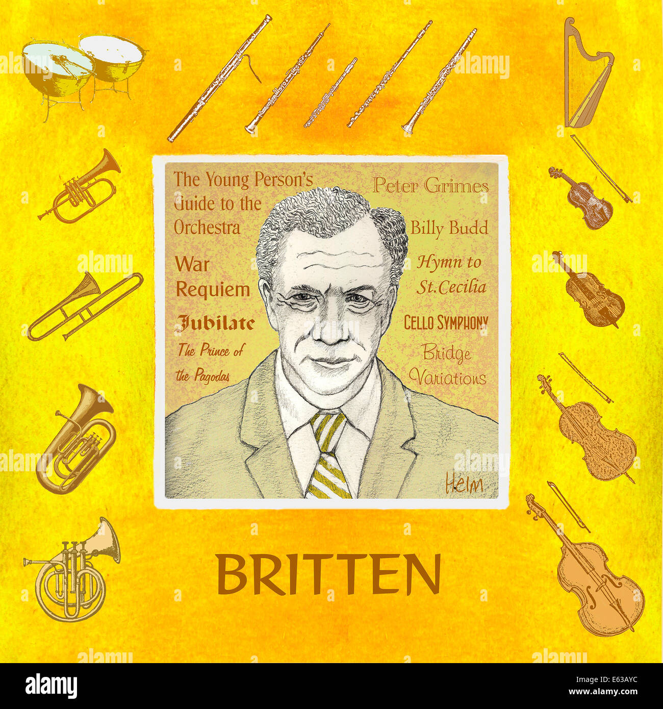 Benjamin Britten, portrait, compositeur anglais, 1913 - 1976 Banque D'Images