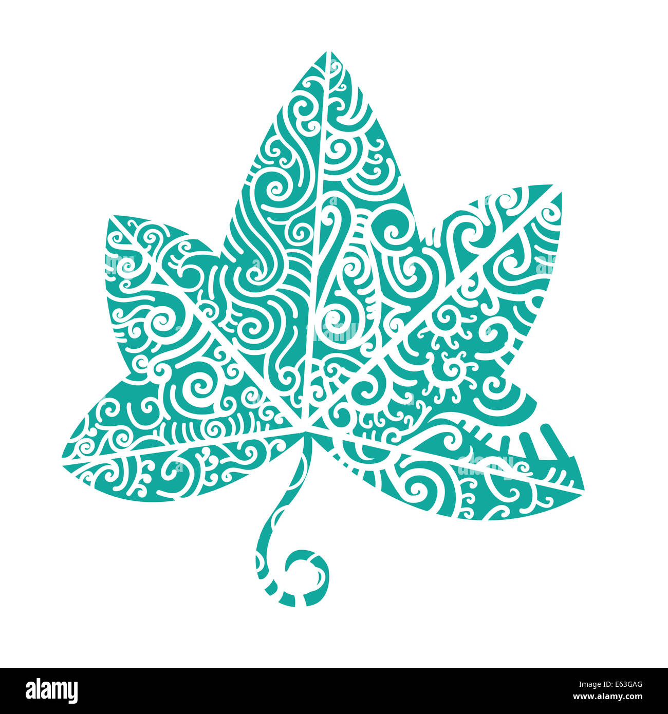 Tatouage Tribal. Feuilles de lierre Banque D'Images