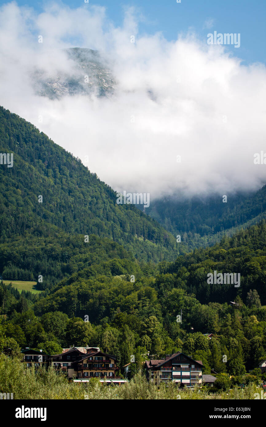 Maisons de vacances à lac Wolfgangsee dans alpes européennes en Autriche Banque D'Images